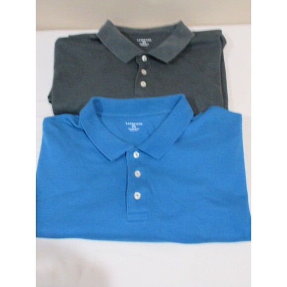Lot of 2 Lands' End Polo Shirts Mens XXL 50-52 (Teal & Dk Green) Cotton Pullover - Picture 2 of 13